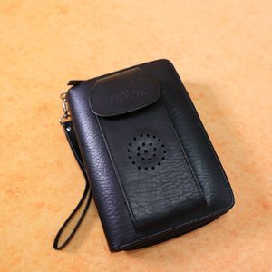 Power planner booklet with calculator Thick zip leather bag